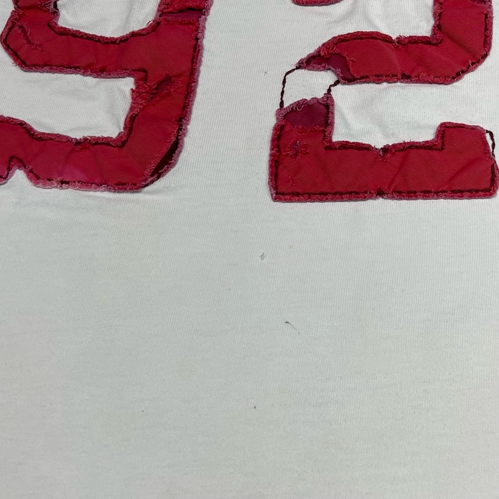 White Long-Sleeve Crewneck Shirt with Red 92 Graphic - Picture 9 of 10